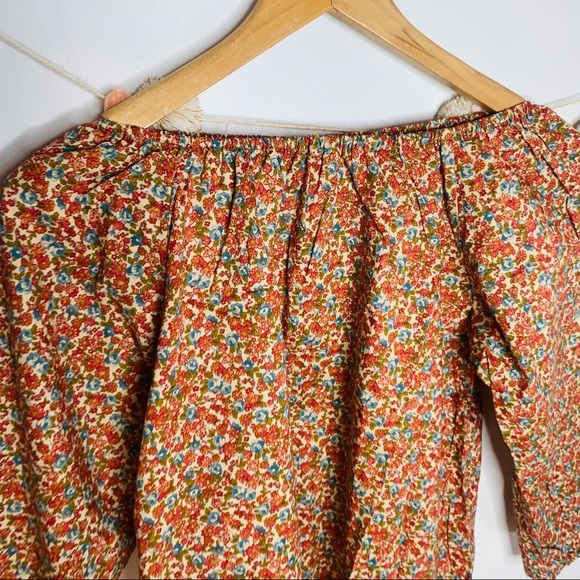 VINTAGE vsco y2k floral off the shoulder crop top - Picture 6 of 13
